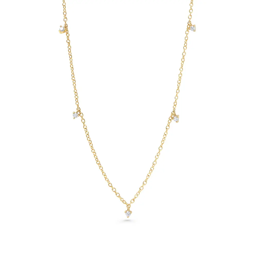 Collier acier, zircons - T124N005DO - Mia