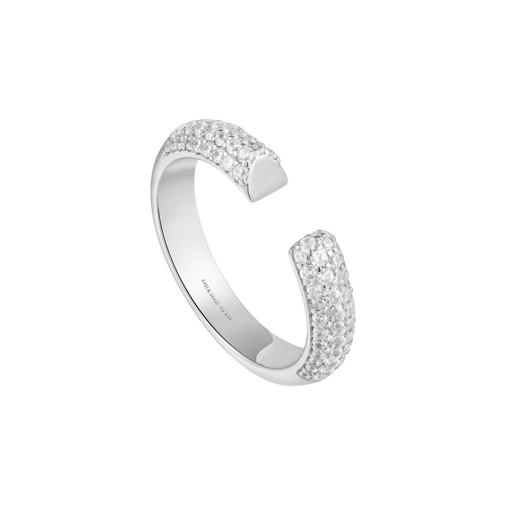 Bague ajustable argent, zircons