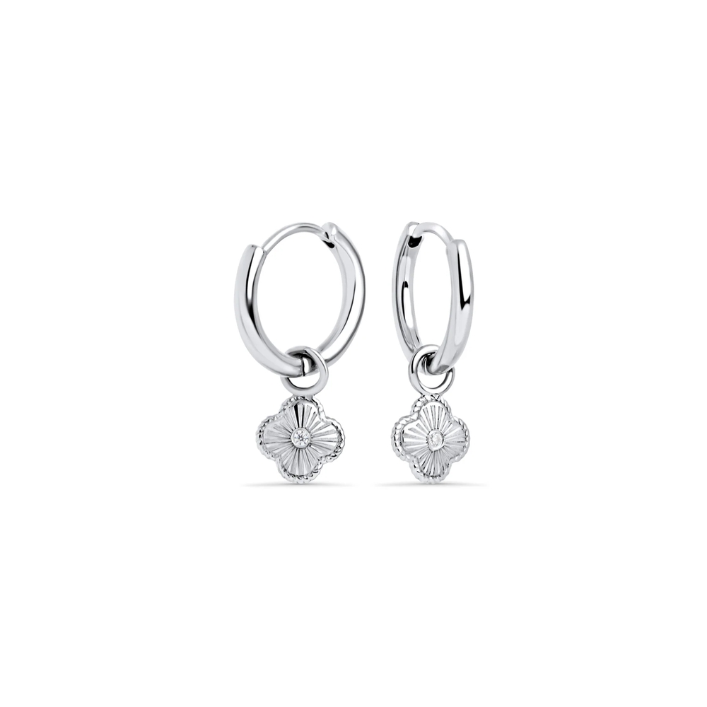 Anneaux Paula II, acier inoxydable, zircons incolores - T424E026AR - Mia