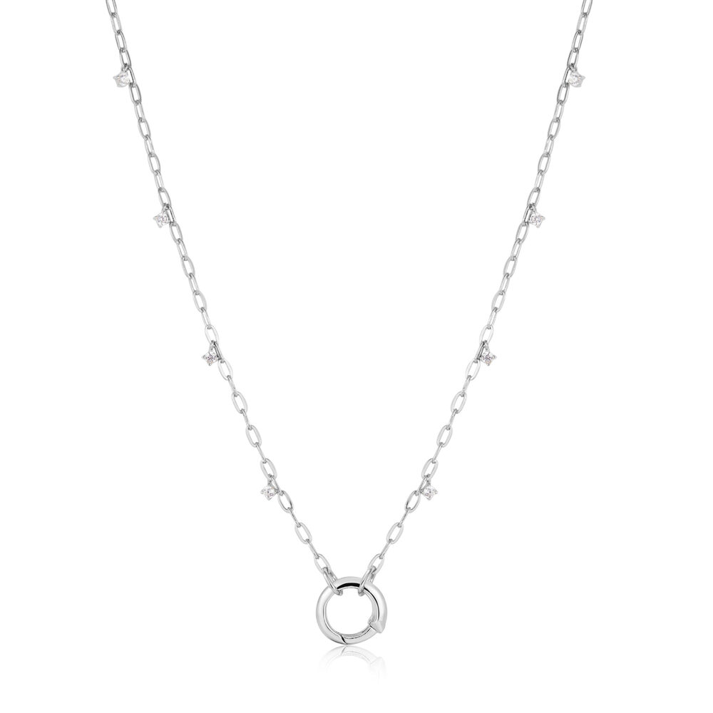 Collier connecteur, argent, zircons - N052-07H - Ania Haie