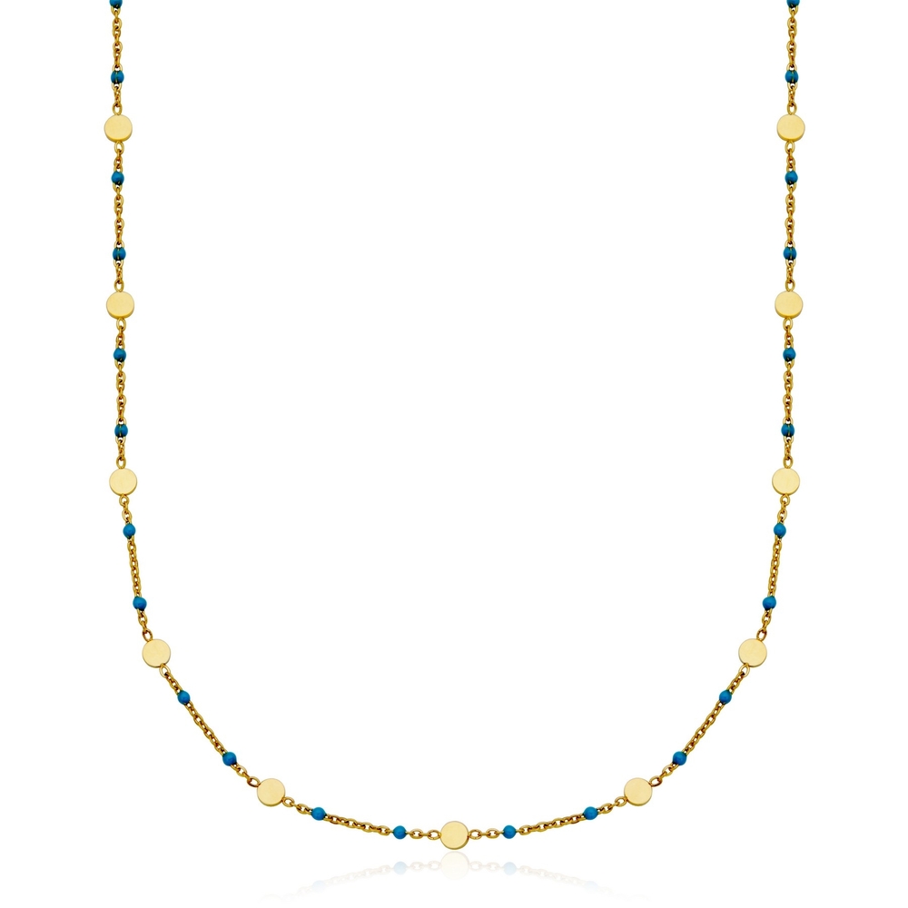 Chaîne acier, émail turquoise - T0XH190216 - Steelx