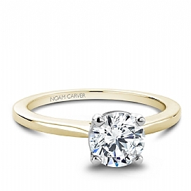 Bague solitaire or 2 tons (j/b), dia 25 pts - S01801YWMFB25A - Crown Ring