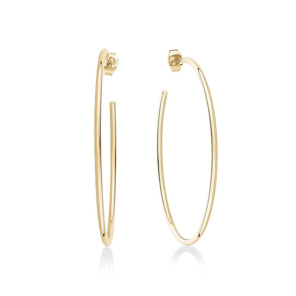 Gold slim hoop earring 55 mm - ZW-E03-G - Arz Steel