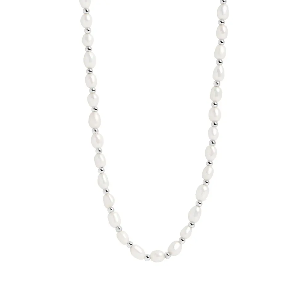 Collier acier, perles