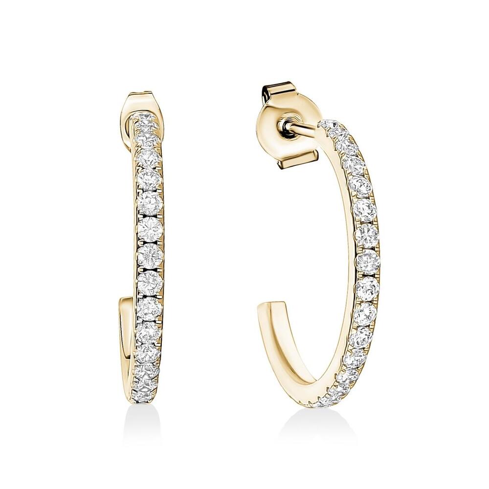 Hoop earrings 30mm, 3mm cz