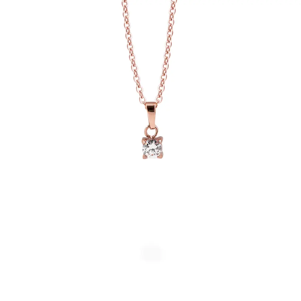 Collier kira acier, zircon - T320P002DORO - Mia