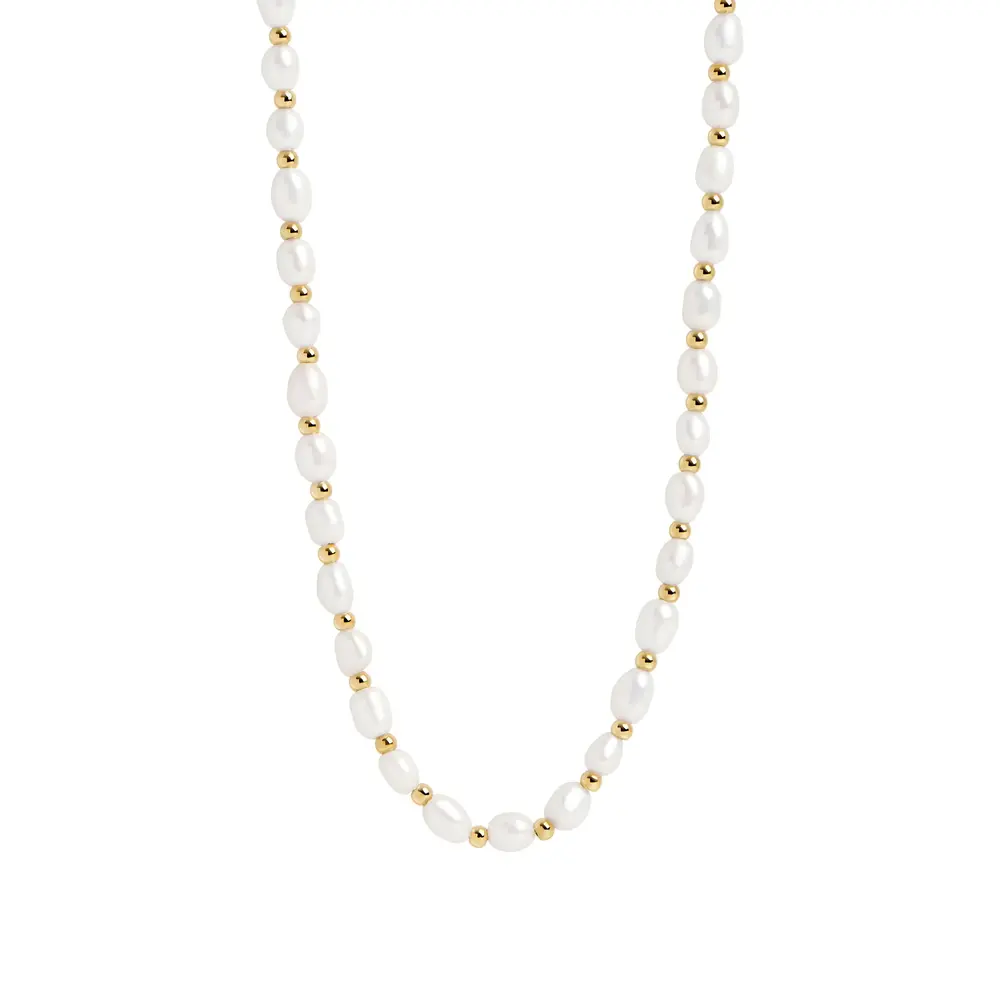 Collier acier, perles