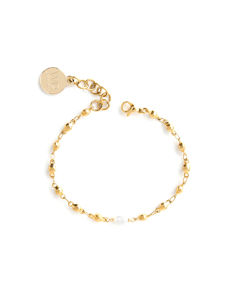 Bracelet acier inoxydable, perle d'eau douce - ALIVE-GOLD - Welldunn