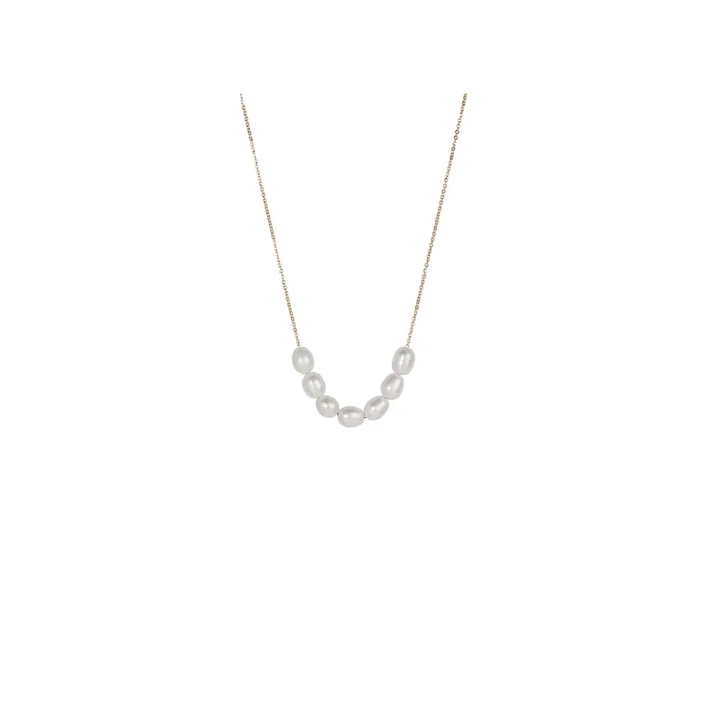 Collier adrien, acier, perles - T222P005DO - Mia