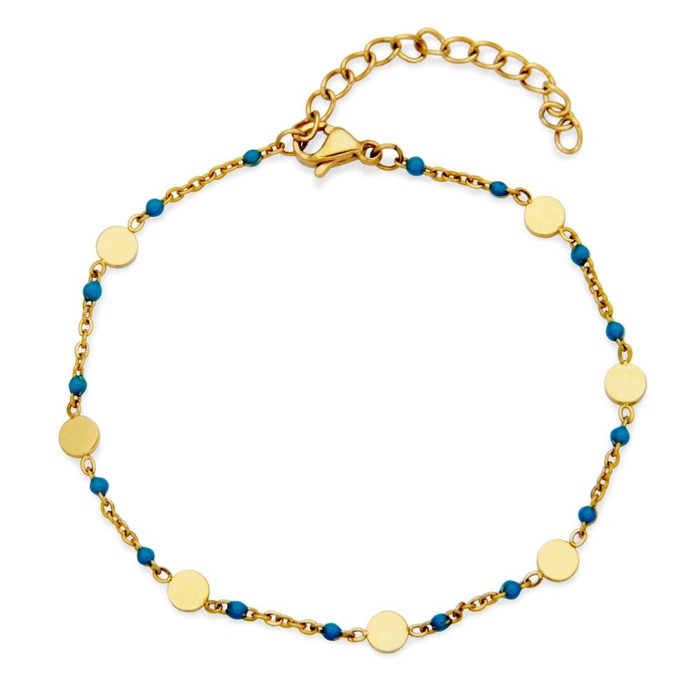 Bracelet acier, émail turquoise - T1XH190268 - Steelx