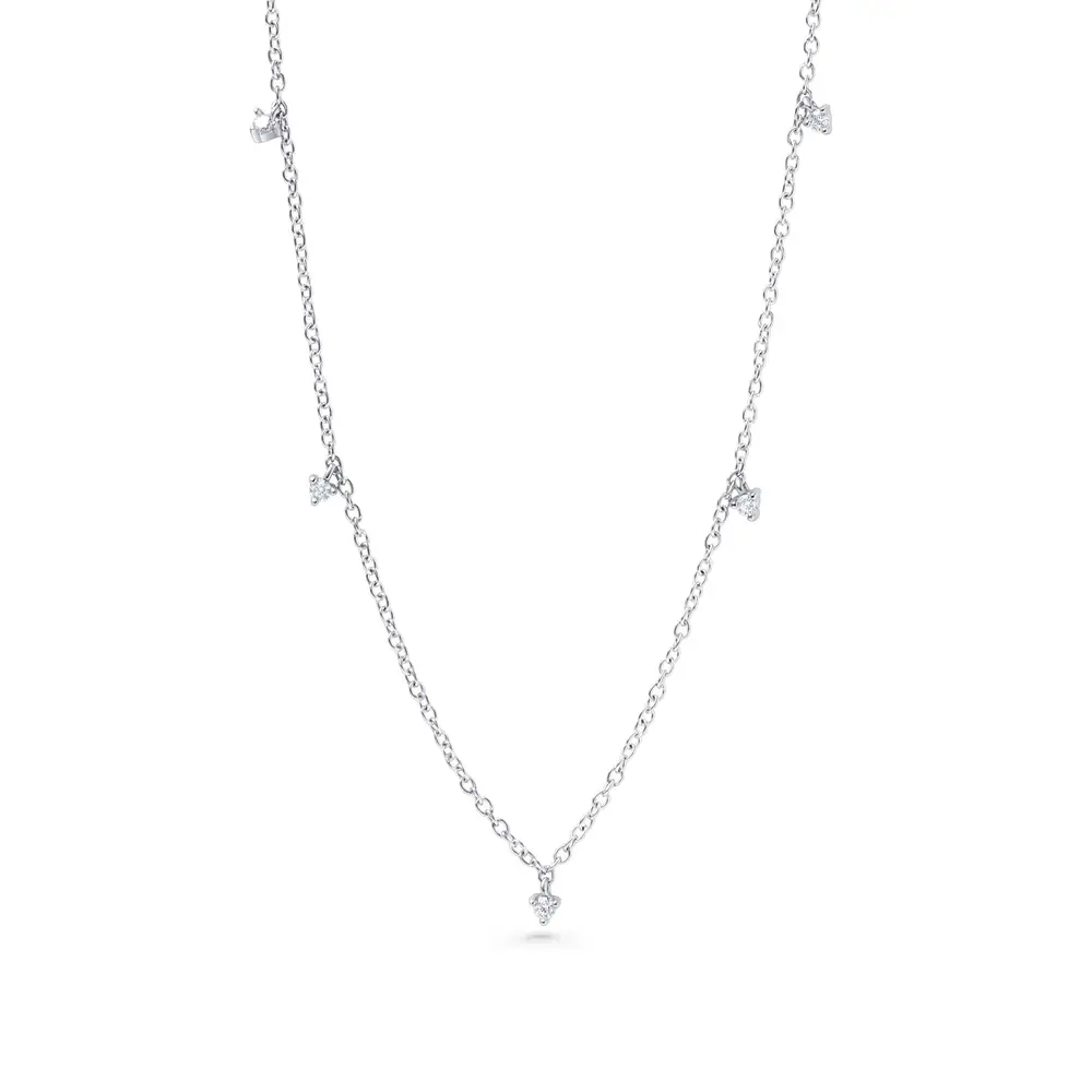 Collier acier, zircons - T124N005AR - Mia