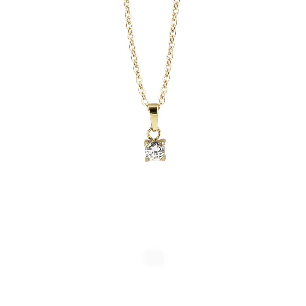 Collier kira acier, zircon - T320P002DO - Mia