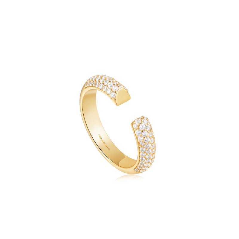 Bague ajustable argent, zircons