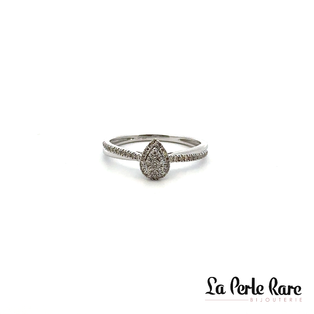 Bague or blanc 10 carats, 20 points de diamants total - SKR42329 - Sk Diamonds