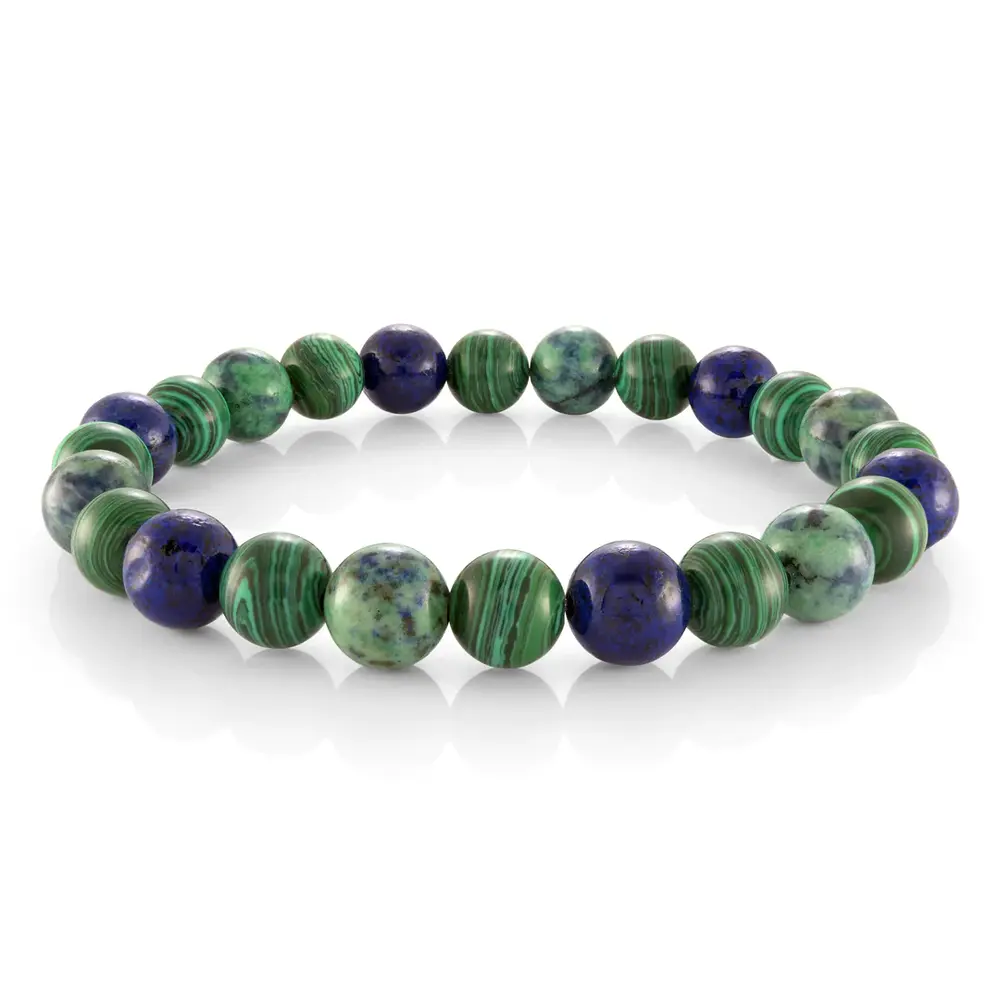 Bracelet malachite, lapis lazuli - BB-332-M - Italgem Steel