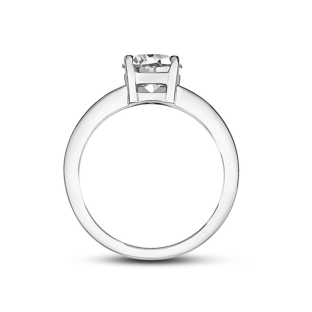 Bague solitaire acier, zircon - ZW-R05-5 - Arz Steel