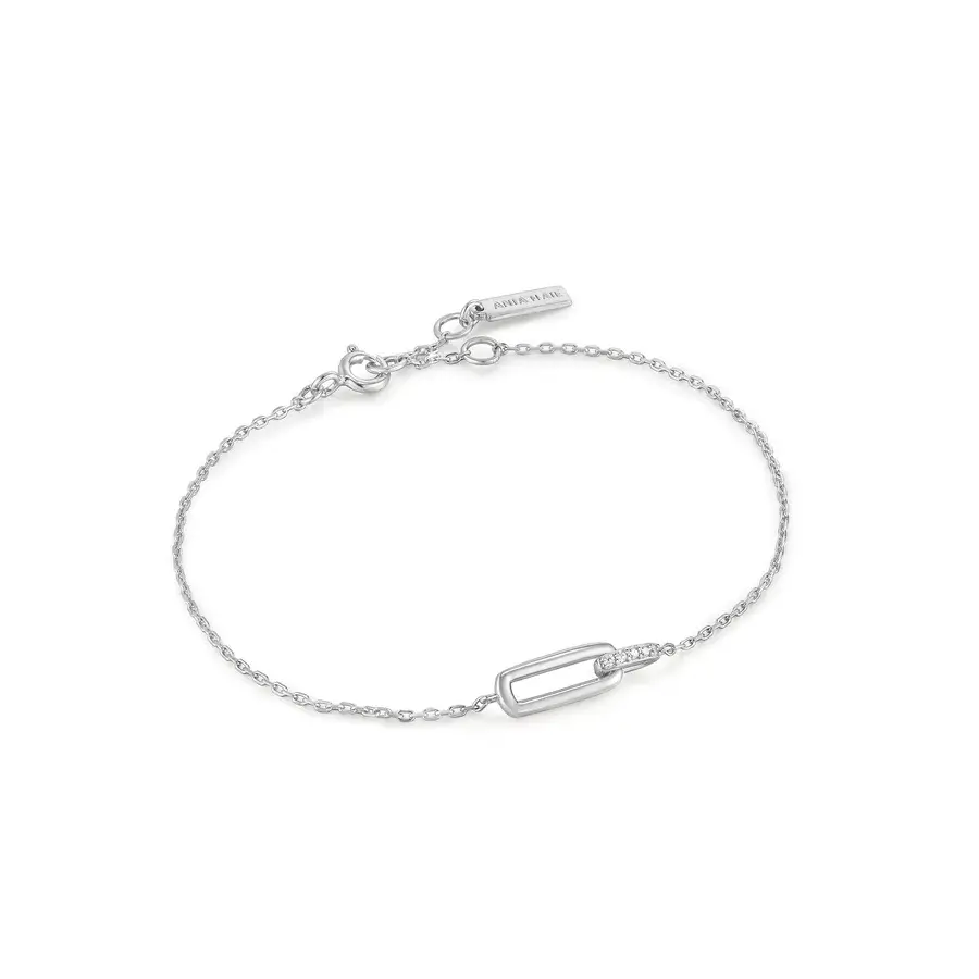 Silver bracelet with cubic zirconium - B037-01H - Ania Haie