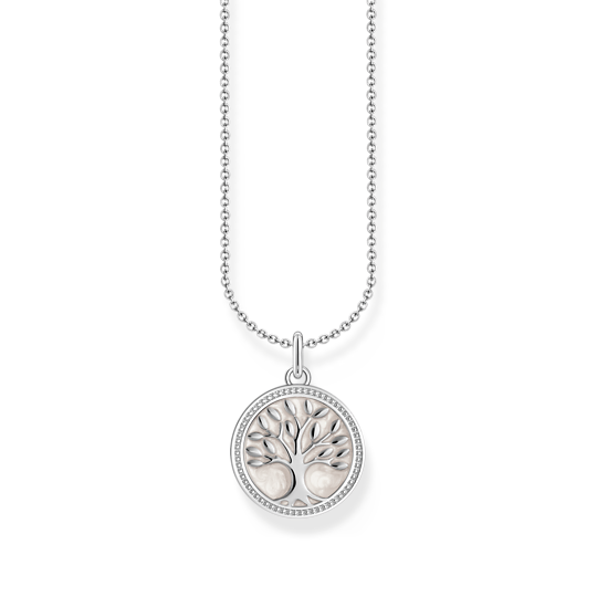 Pendentif arbre de vie, argent, émail blanc - KE2220-007-21-L45V - Thomas Sabo