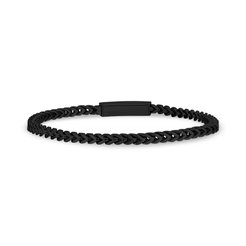 Bracelet franco, acier inoxydable noir, 3 millimètres - AS-B403BK-7.5 - Arz Steel