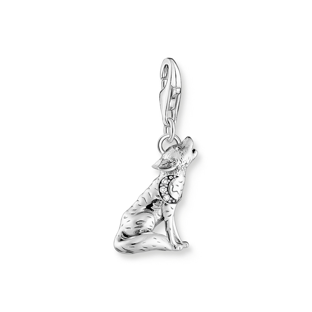 Charm loup hurlant, argent, zircons - 2054-643-21 - Thomas Sabo