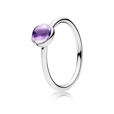 Bague poème d'amour, cz mauve