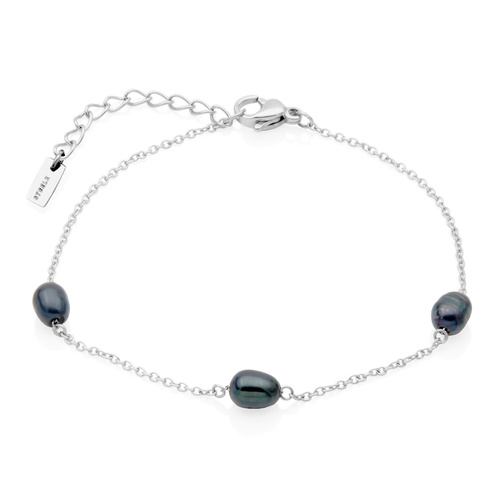 Bracelet acier, perles teintées - T1XF350165 - Steelx