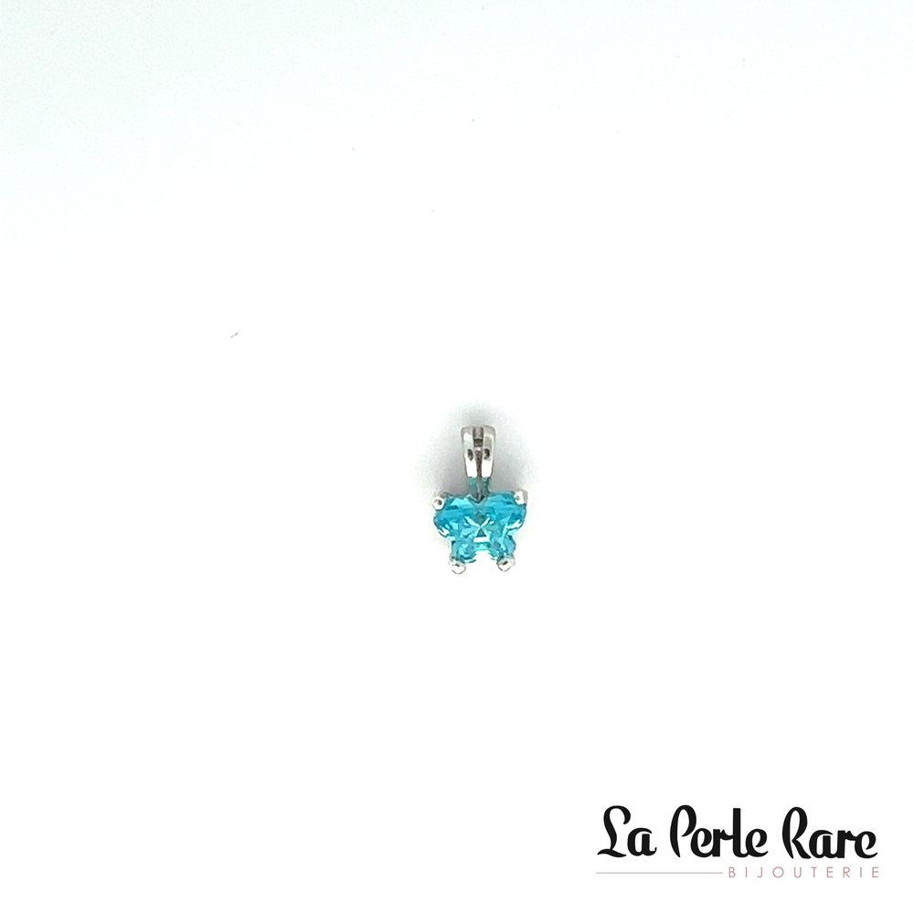 Pendentif argent, décembre, zircon turquoise