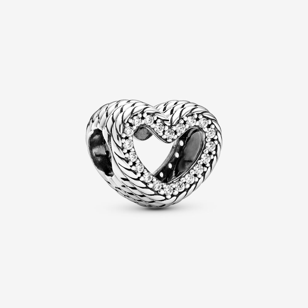 Bille coeur ouvert à motif de chaîne serpentine, cz incolores - 799100C01 - Pandora