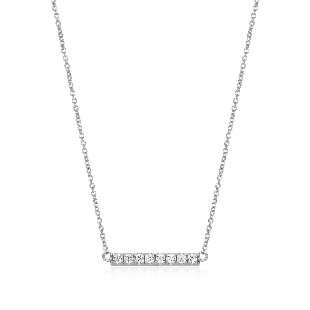 Collier argent, zircons