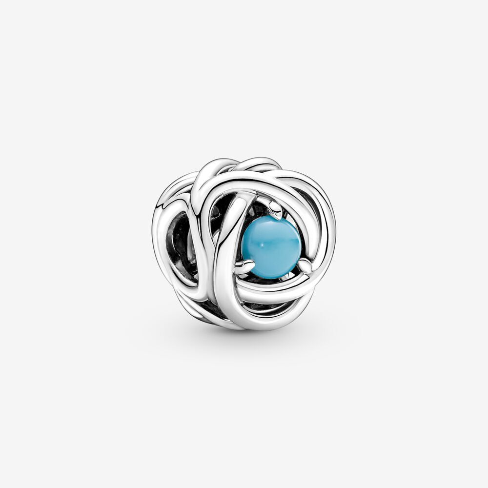 Bille cercle d'éternité bleu turquoise, argent, cristal bleu - 790064C02 - Pandora