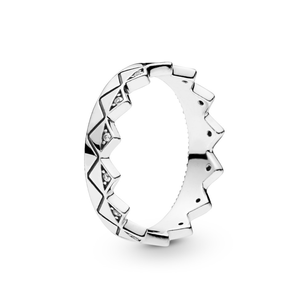 Bague couronne exotique, argent, zircons - 198033CZ-54 - Pandora