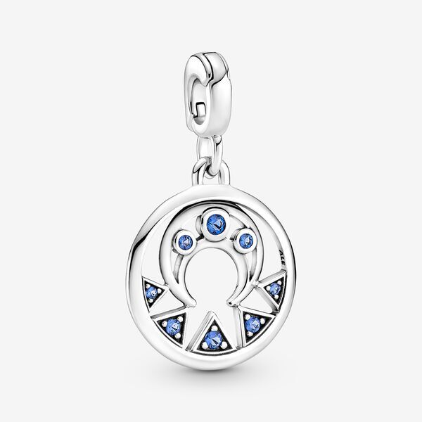 Bille pouvoir de la lune, argent, cristaux bleus, pandora me