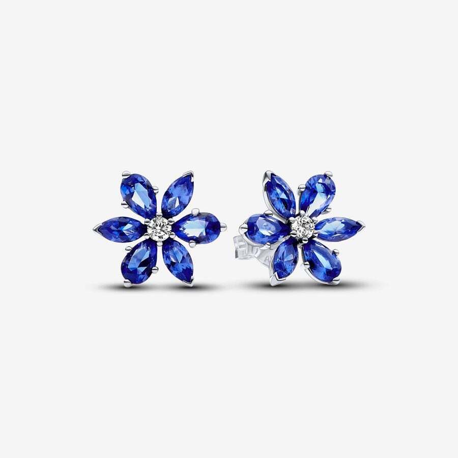 Bo fixes fleurs, argent, zircons bleus/blancs - 292407C01 - Pandora