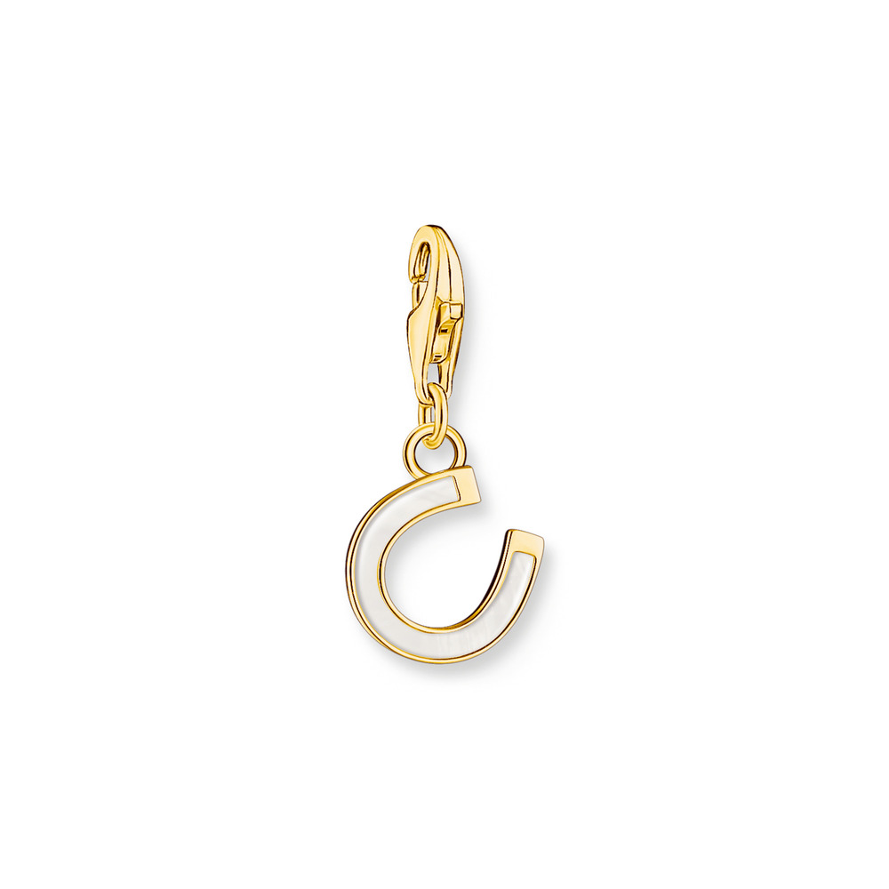 Charm fer à cheval, argent doré, émail blanc - 2018-427-14 - Thomas Sabo