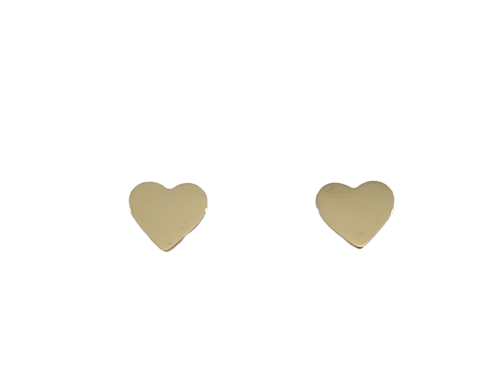 Yellow gold heart fixed earrings - ECH-1656-J - Exclusivity