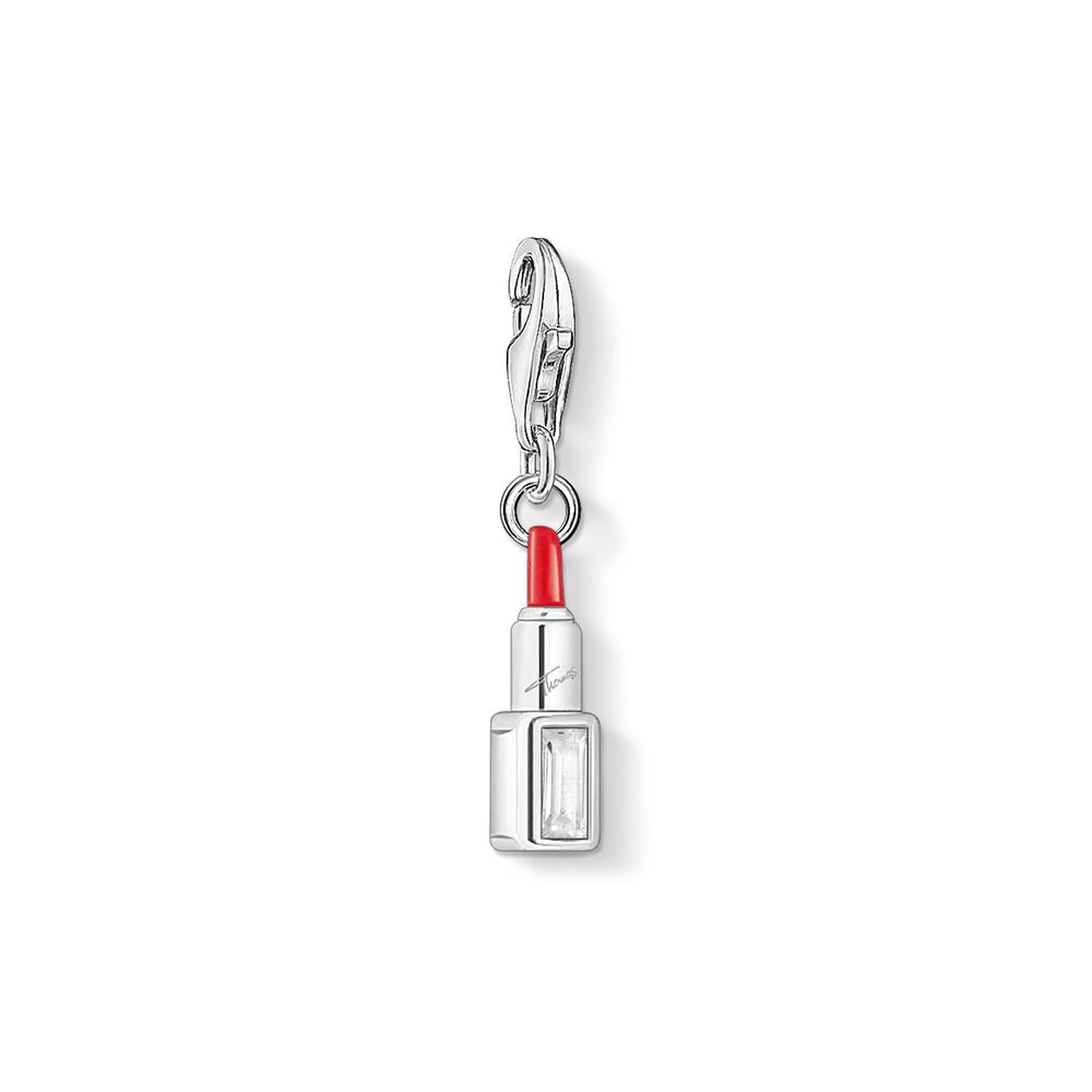 Red enamel lipstick charm