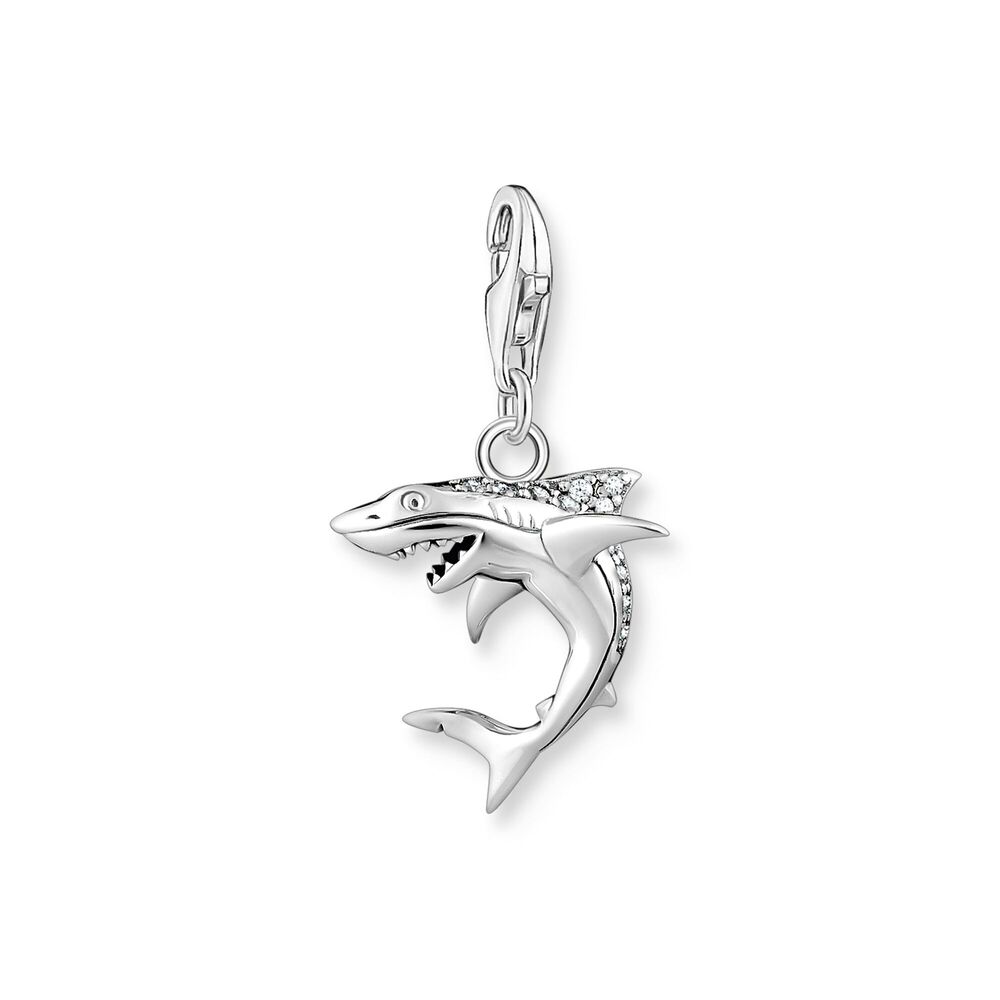 Pendentif charm requin, argent, zircons blancs - 1885-643-14 - Thomas Sabo