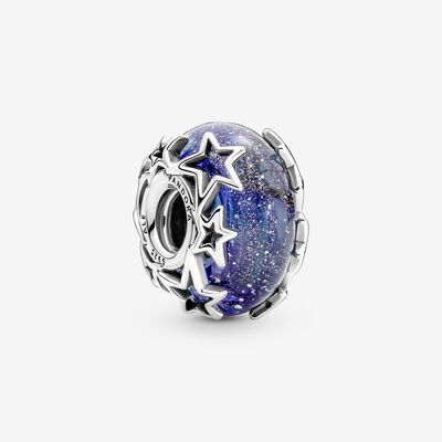 Bille murano bleu galaxie et étoile, argent - 790015C00 - Pandora