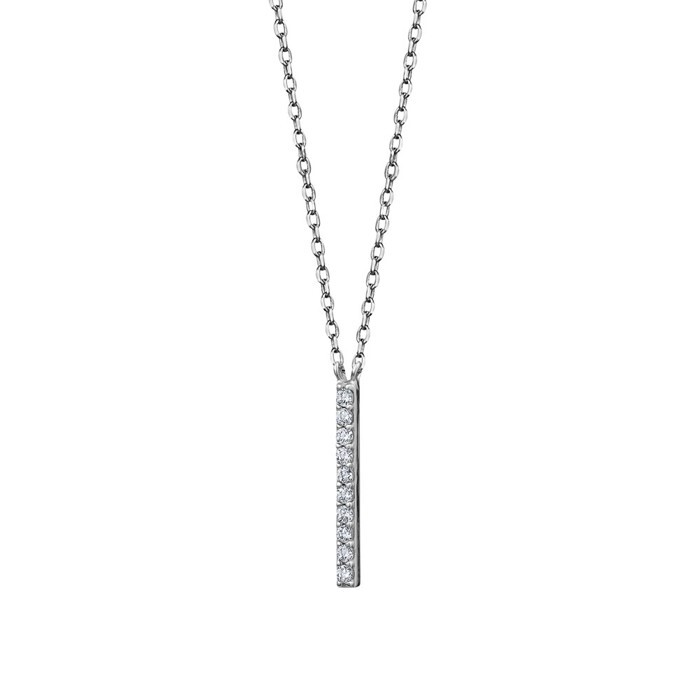 Collier argent, zircons - N4495 - Création Gl