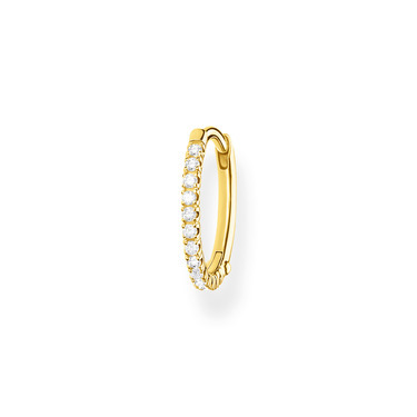 Golden silver hoop earring (singluar), zirconium - CR657-414-14 - Thomas Sabo