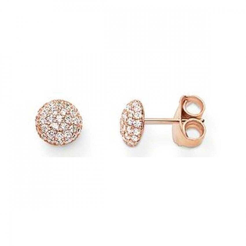 Rose silver fixed earrings with zirconium - H181041614 - Thomas Sabo