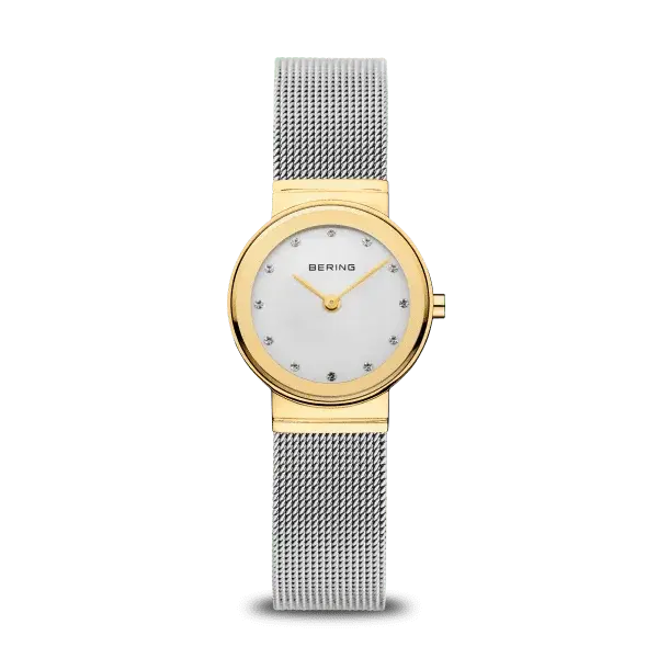 Montre acier inoxydable 2 tons (blanc/jaune) - 10126-001 - Bering
