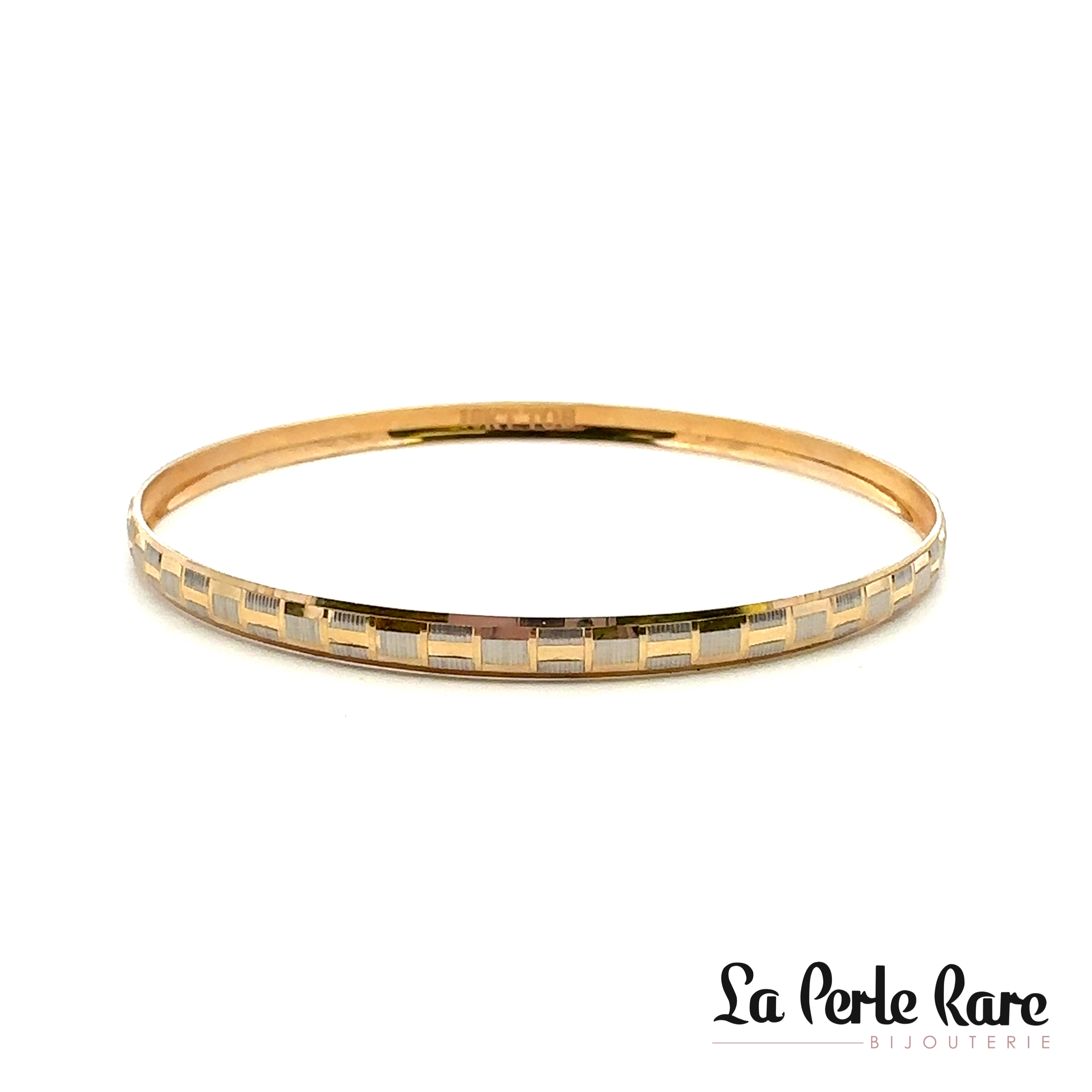 Two-tone (yellow/white) gold bangle - LPR-1760 - Exclusivity