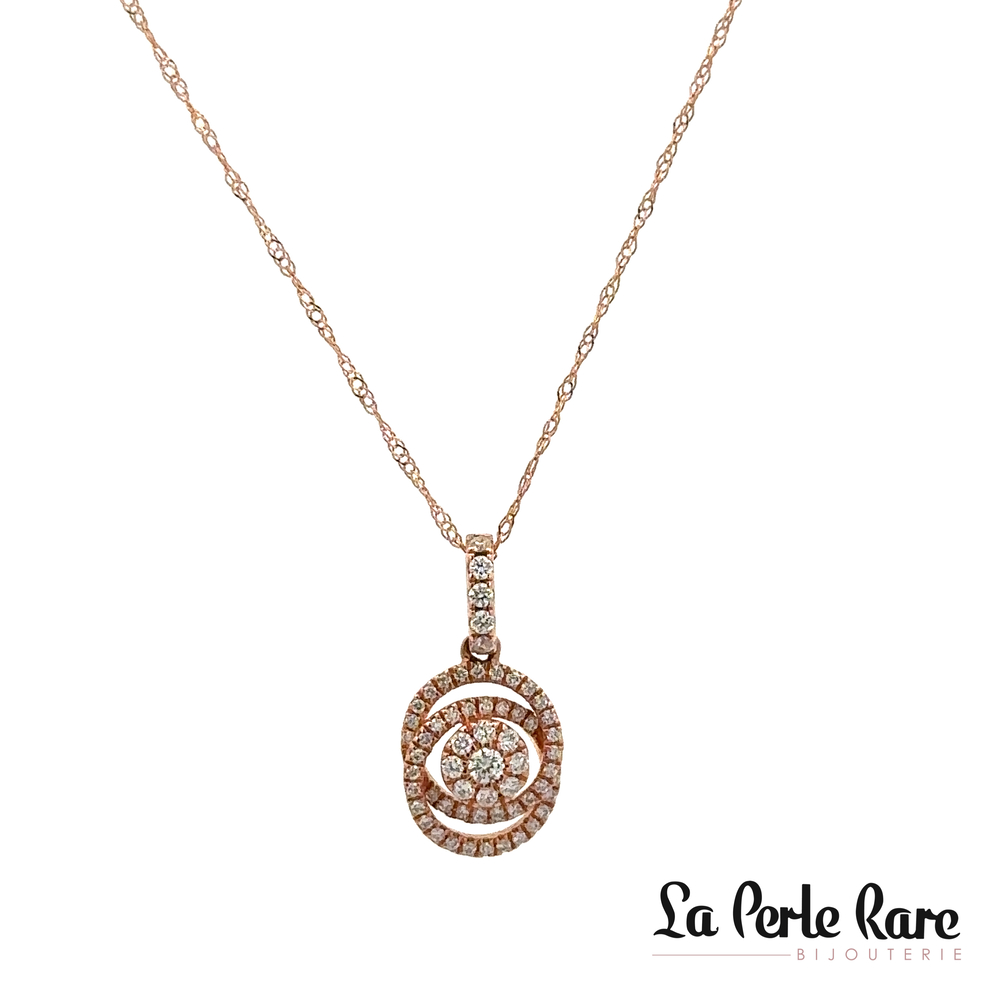 Pendentif or rose, 25 pts dia tot - 24262677 - Exclusivités