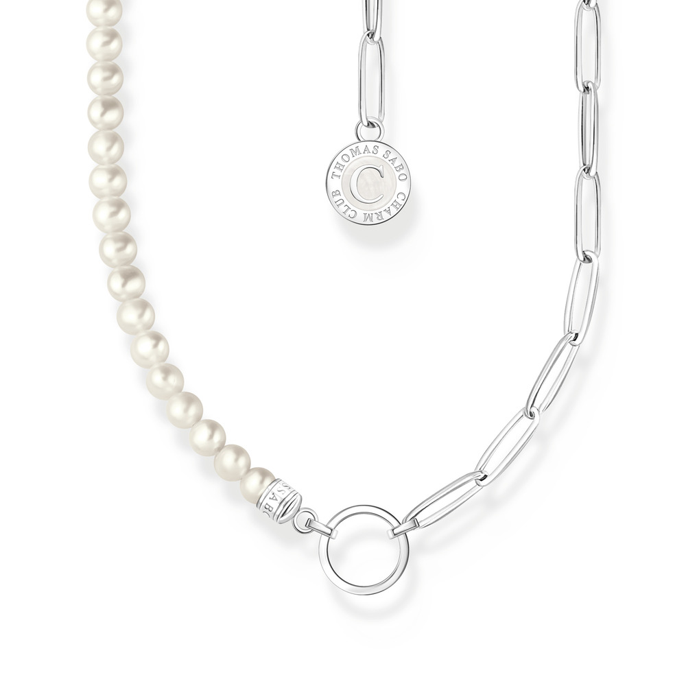 Silver necklace with freshwater pearls - KE2189-158-14-L45V - Thomas Sabo