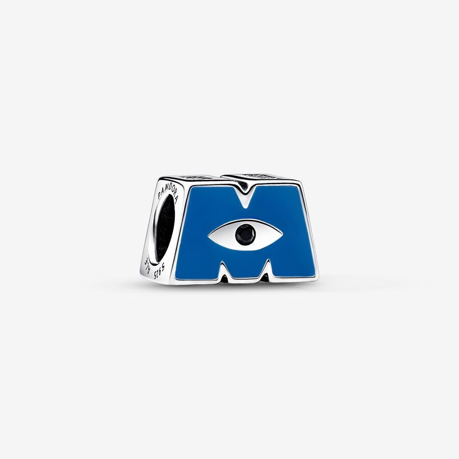 Bille logo M de Montres Inc Disney Pixar, argent, émail bleu, zircons - 792753C01 - Pandora