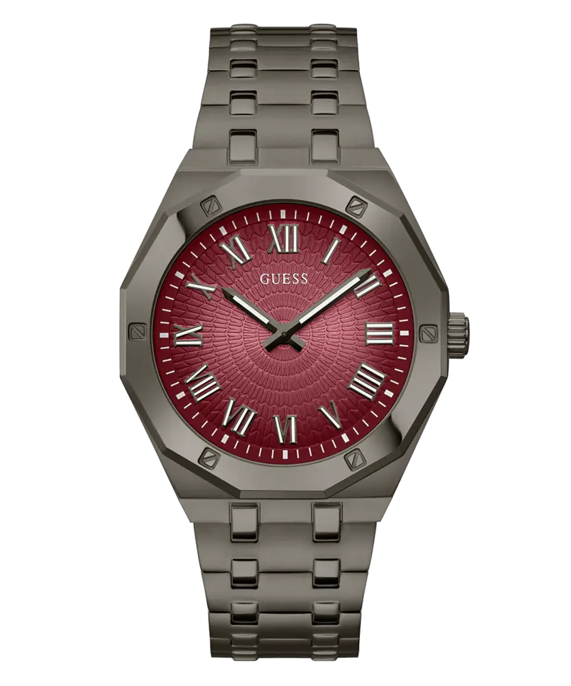 Stainless steel anthracite watch, red dial - GW0575G5 - Guess