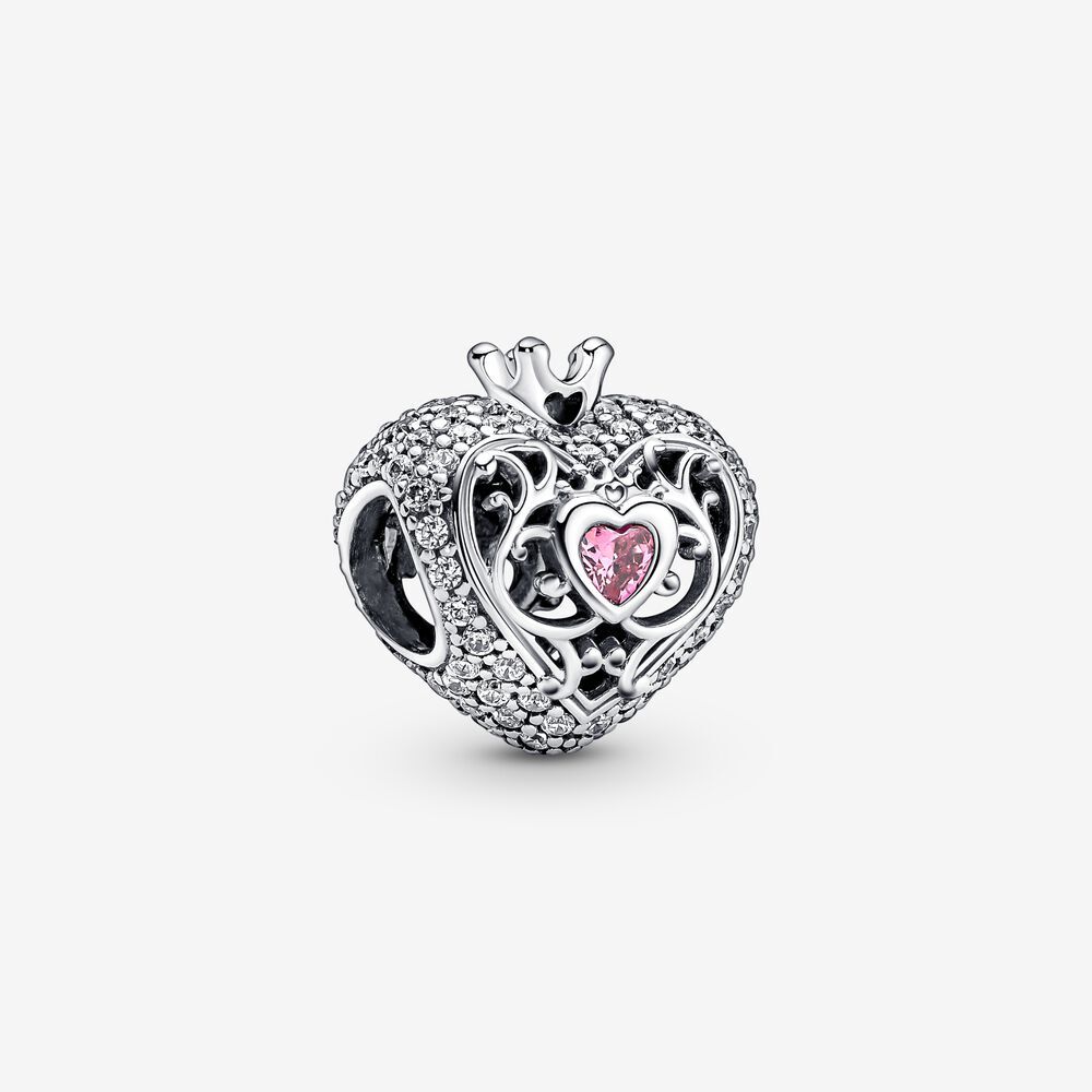 Bille couronne royale et coeur, argent, zircons roses/incolores - 790763C01 - Pandora