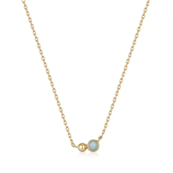 Collier argent doré, amazonite - N045-02G-AM - Ania Haie