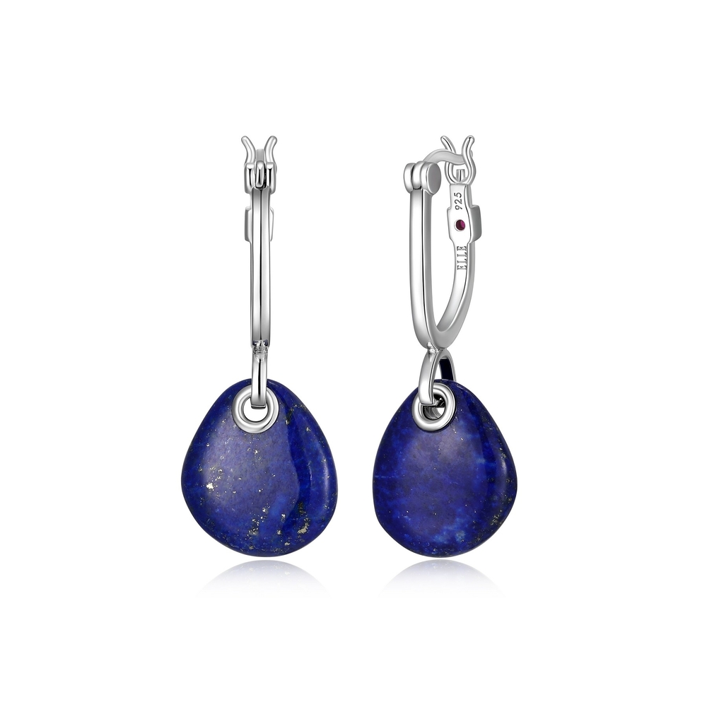 Bo pendantes argent rhodié, lapis lazuli - R2LCQK290J - Elle